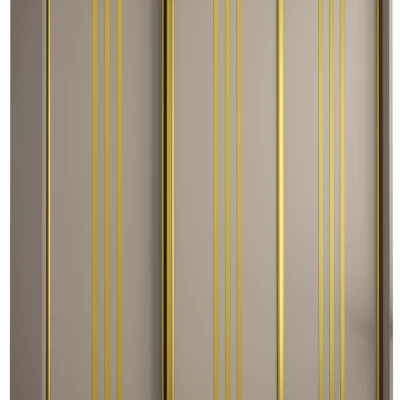 INDIRA 6 gardróbszekrény - 150/45 cm, kasmír / arany