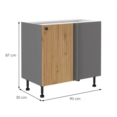 NOMIN bővített sarokszekrény - szélesség 105 cm, artisan tölgy / antracit