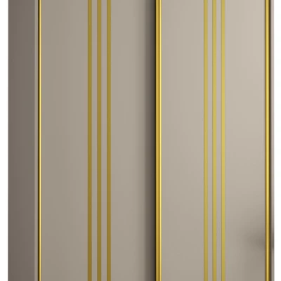 INDIRA 6 gardróbszekrény - 130/45 cm, kasmír / arany