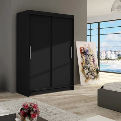 Keskeny gardróbszekrény 120 cm tolóajtókkal GASPARA 1 - fekete