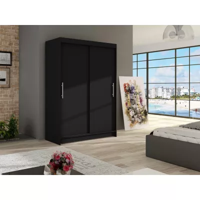 Keskeny gardróbszekrény 120 cm tolóajtókkal GASPARA 1 - fekete
