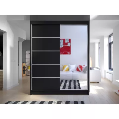 Tükrös gardrób 150 cm PIRITU 3 - fekete