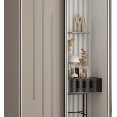 INDIRA 9 gardróbszekrény - 120/45 cm, kasmír / ezüst