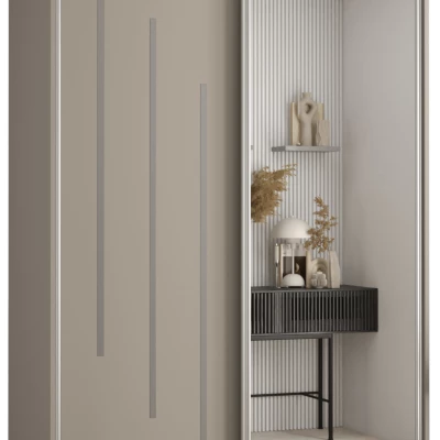 INDIRA 9 gardróbszekrény - 140/45 cm, kasmír / ezüst