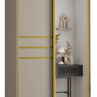 INDIRA 11 gardróbszekrény - 120/45 cm, kasmír / arany