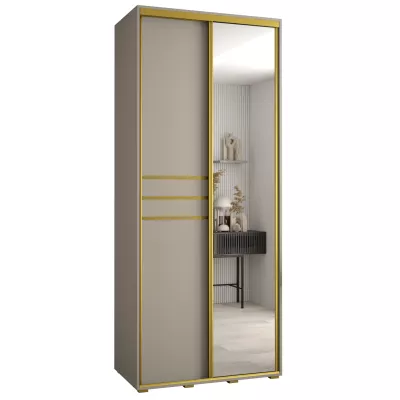 INDIRA 11 gardróbszekrény - 120/45 cm, kasmír / arany