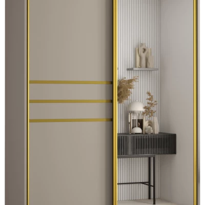 INDIRA 11 gardróbszekrény - 140/45 cm, kasmír / arany
