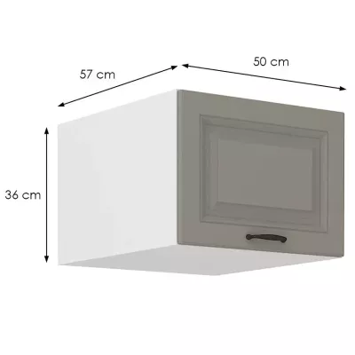 Felső szekrény zsanéros ajtókkal SOPHIA - szélesség 50 cm, világos szürke / fehér