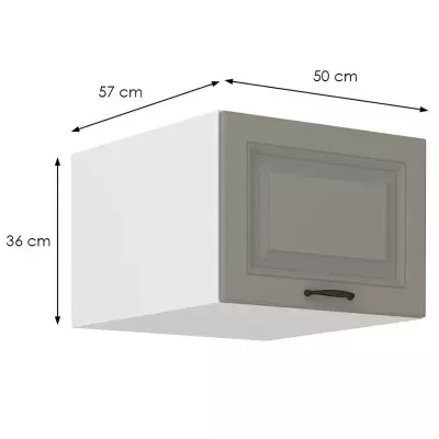 Felső szekrény zsanéros ajtókkal SOPHIA - szélesség 50 cm, világos szürke / fehér