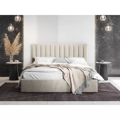 Kárpitozott franciaágy 160x200 SELHOM - bézs