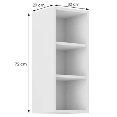 SABRYA felső nyitott szekrény - szélesség 30 cm, fehér