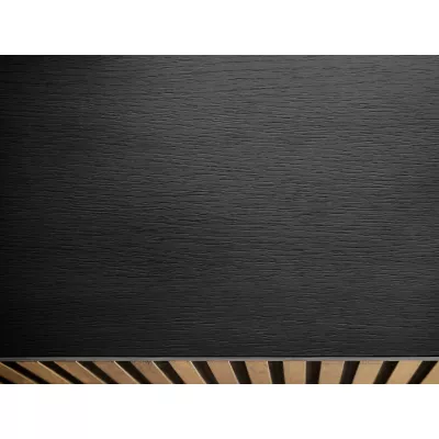 Üveg széles fiókos komód a nappaliba RHOME - wotan / fekete grafit + LED világítás INGYEN