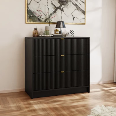Keskeny komód a nappaliba TABORO - fekete