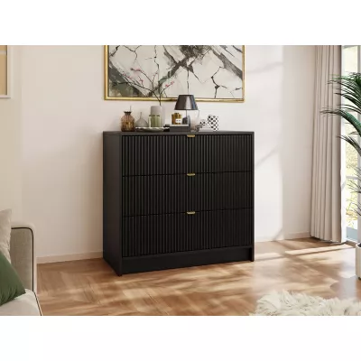 Keskeny komód a nappaliba TABORO - fekete