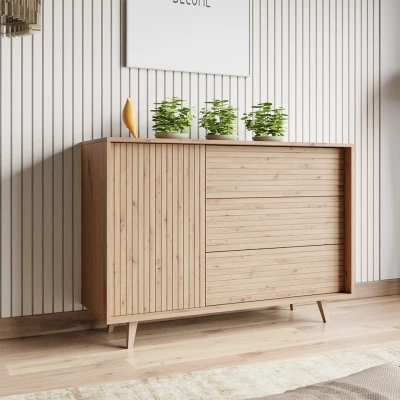 PRESIDIO széles, kombinált fiókos komód - artisan tölgyfa