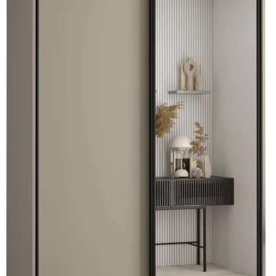 INDIRA 3 gardróbszekrény - 140/60 cm, kasmír / fekete