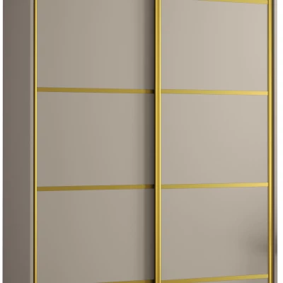INDIRA 4 gardróbszekrény - 140/60 cm, kasmír / arany