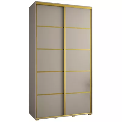 INDIRA 4 gardróbszekrény - 140/60 cm, kasmír / arany