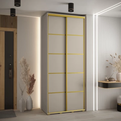 INDIRA 4 gardróbszekrény - 120/60 cm, kasmír / arany