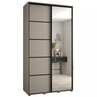 INDIRA 5 gardróbszekrény - 140/60 cm, kasmír / fekete