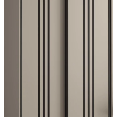 INDIRA 6 gardróbszekrény - 100/60 cm, kasmír / fekete