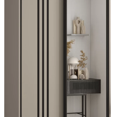 INDIRA 7 gardróbszekrény - 120/60 cm, kasmír / fekete