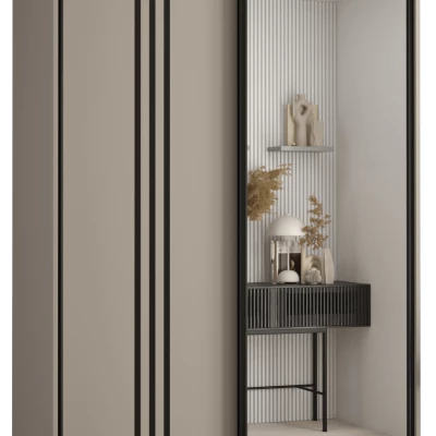 INDIRA 7 gardróbszekrény - 130/60 cm, kasmír / fekete