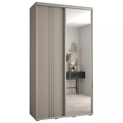 INDIRA 7 gardróbszekrény - 130/60 cm, kasmír / ezüst