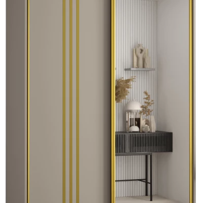 INDIRA 7 gardróbszekrény - 140/60 cm, kasmír / arany