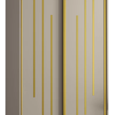 INDIRA 8 gardróbszekrény - 120/60 cm, kasmír / arany