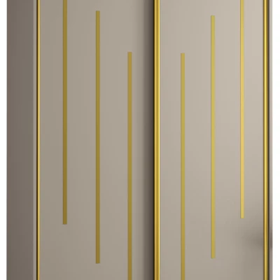 INDIRA 8 gardróbszekrény - 130/60 cm, kasmír / arany