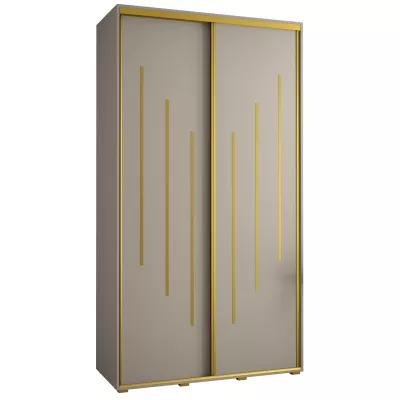 INDIRA 8 gardróbszekrény - 130/60 cm, kasmír / arany