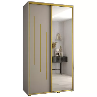 INDIRA 9 gardróbszekrény - 140/60 cm, kasmír / arany