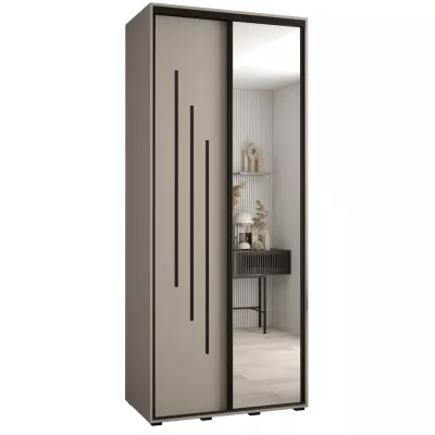 INDIRA 9 gardróbszekrény - 120/60 cm, kasmír / fekete
