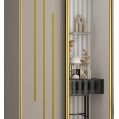 INDIRA 9 gardróbszekrény - 110/60 cm, kasmír / arany