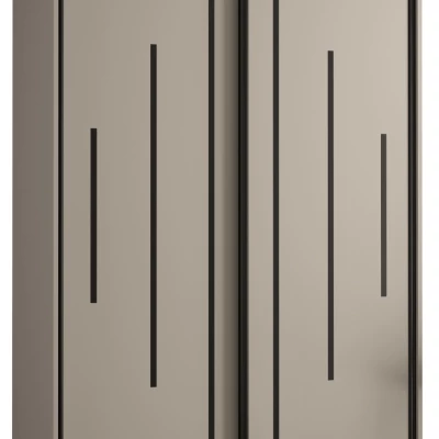 INDIRA 12 gardróbszekrény - 130/60 cm, kasmír / fekete