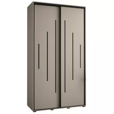 INDIRA 12 gardróbszekrény - 130/60 cm, kasmír / fekete