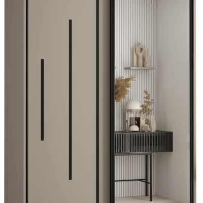 INDIRA 13 gardróbszekrény - 130/60 cm, kasmír / fekete