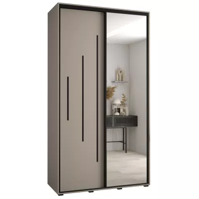 INDIRA 13 gardróbszekrény - 130/60 cm, kasmír / fekete