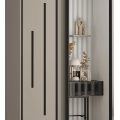 INDIRA 13 gardróbszekrény - 120/60 cm, kasmír / fekete