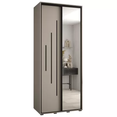 INDIRA 13 gardróbszekrény - 120/60 cm, kasmír / fekete