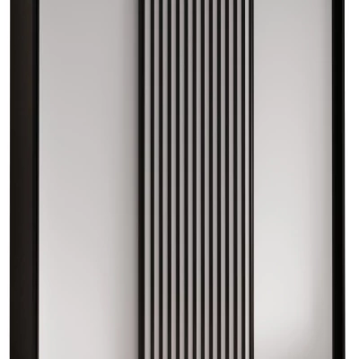 FIDELIA 1 gardróbszekrény - 180/60 cm, fekete / fehér / fekete