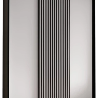 FIDELIA 1 gardróbszekrény - 190/60 cm, fekete / fehér / fekete