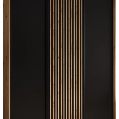 FIDELIA 1 gardróbszekrény - 190/60 cm, artisan tölgy / fekete / artisan tölgy