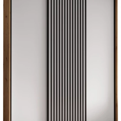 FIDELIA 1 gardróbszekrény - 200/60 cm, artisan tölgy / fehér / fekete