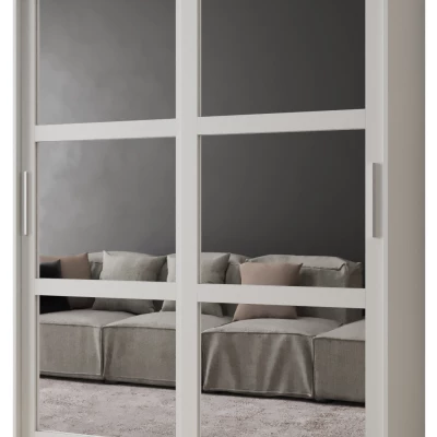 KORRA 1 gardróbszekrény - 150 cm, fehér / ezüst