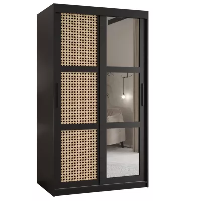 HALIMA 2 gardróbszekrény - 100 cm, fekete / fekete