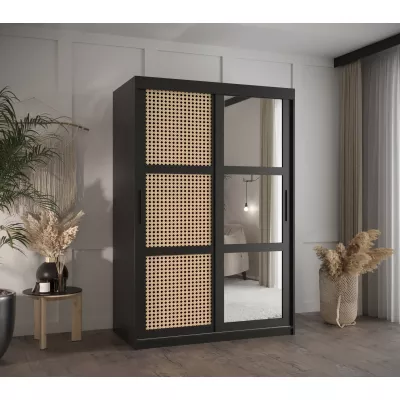 HALIMA 2 gardróbszekrény - 120 cm, fekete / fekete