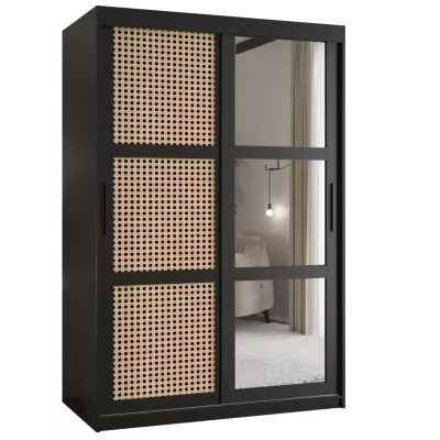 HALIMA 2 gardróbszekrény - 120 cm, fekete / fekete