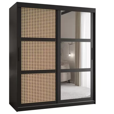 HALIMA 2 gardróbszekrény - 150 cm, fekete / fekete